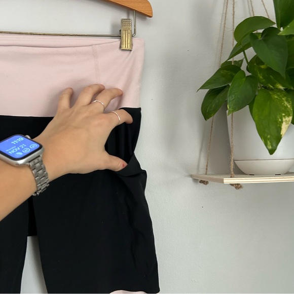 🩷ATHLETA MODBLOCK PINK BLACK SALUTATION TIGHTS LEGGINGS HIGH RISE SIZE SMALL - Picture 4 of 8